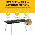 thumbnail image 4 of Green Christmas Table Cloths for 8 Foot Rectangle Tables, Xmas Botanical Ball Bell Patio Waterproof Elastic Fitted Tablecloths, Washable Rectangular Table Cover for Camping, 4 of 8