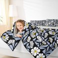 thumbnail image 4 of jejeloiu Sky Floral 7-Piece Twin Bedding For Girls,Soft Print Bedding Comforter Set,Black Blue Yellow,Light Gray Reversible, 4 of 7