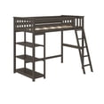 thumbnail image 4 of Max & Lily Solid Wood High Loft Bed,Twin Bed Frame For Kids With Bookcase and Ladder, Clay, 4 of 14
