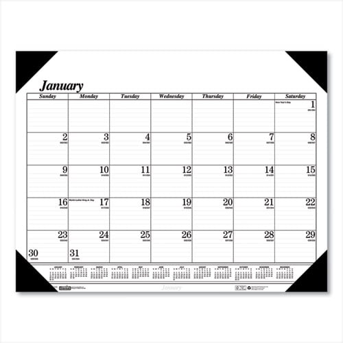 "Recycled One-Color Refillable Monthly Desk Pad Calendar, 22 x 17 ...