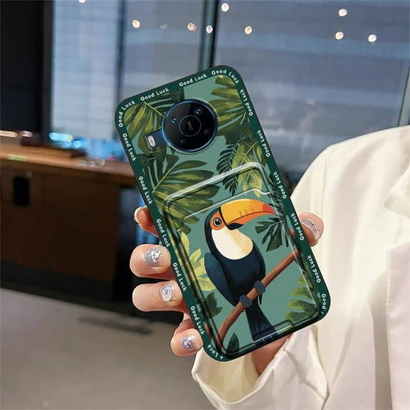 LYM-Phone Case For Nokia X100, Card bag Silicone Cartoon TPU protective Anti-knock Card slot Fashion Design Waterproof Graffiti Back Cover Cute Soft case Dirt-resistant Full wrap Durable