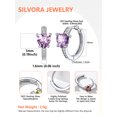 thumbnail image 5 of Silvora Sterling Silver Birthstone Hoop Earrings for Women Heart Cut Created Diamond Dainty Earring Birthday Christmas Valentines Jewelry Gift, June, 5 of 8