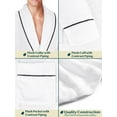 thumbnail image 6 of PAVILIA Mens Soft Robe, Plush Warm Bathrobe for Men, Long Spa Robe with Shawl Collar, Pockets, Trim Piping (White), 6 of 9