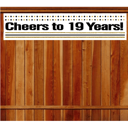 Item#019CIB 19th Birthday / Anniversary Cheers Wall Decoration Indoor / OutDoor Party Banner (10 x