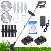 Portable Electric Cordless Grass Trimmer, Handheld Lawn Mower Trimmers with 2 Battery, Multi-functional Lawn Mower Suitable for Garden Lawn and Outdoor Gardening