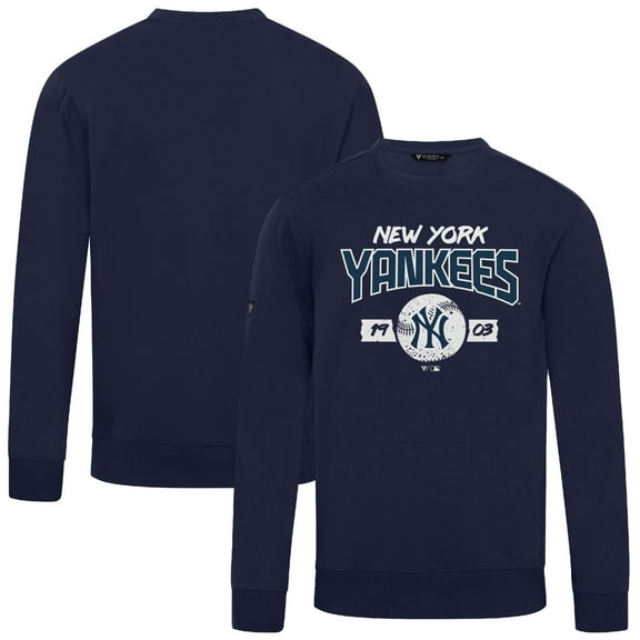 Men's Levelwear Navy New York Yankees Punch Out Pullover Sweatshirt