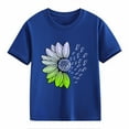 thumbnail image 4 of Ruyang Teen Girls Flower Graphic T Shirts Short Sleeve Sunflower Pattern Tshirts Tops Summer Loose Fit Soft Tees Clothes, 4 of 5