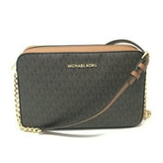 Michael Kors Women's Jet Set East West Crossbody Handbag Saffiano, Brown Gold, Large