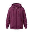thumbnail image 4 of Fanshiluo Men's Hooded Full Zip Multi-Pocket Sweatshirt, Long Sleeve Casual Warm Jacket,Size S-3XL, 4 of 9