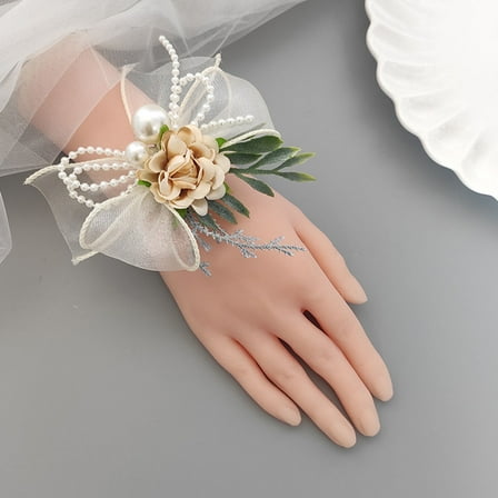 Raindrops White Fabric Flower Corsage and Boutonniere Set 2 Pieces Elegant Wedding Prom Accessories