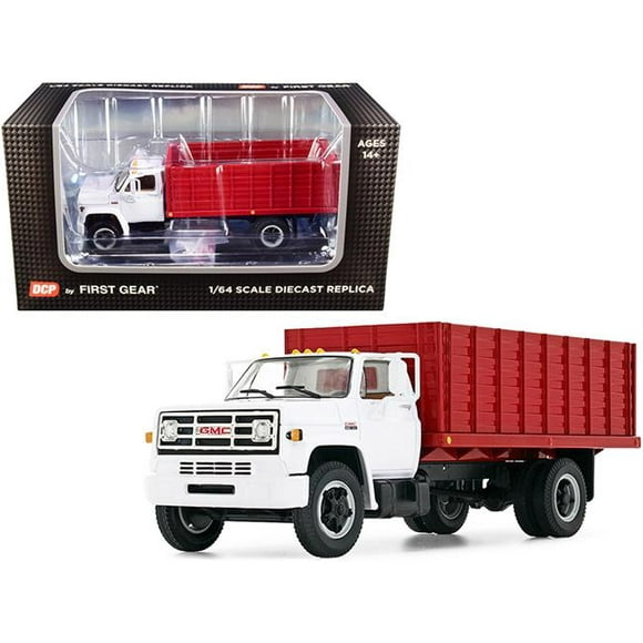 First Gear 60-0914 GMC 6500 Grain Truck White & Red 1-64 Scale Diecast Model Car