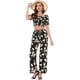 thumbnail image 1 of Conjunto Bohemio Floral Allegra K Dos Piezas Con Cuello cuadrado Negro S, 1 of 5