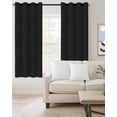 thumbnail image 2 of Solid Black Blackout Curtains 45 Inches Long for Bedroom, Retro Minimalism Abstract Denim Texture Thermal Insulated Room Darkening Black Out Window Curtain Panels Grommet Drapes for Living Room, 2 of 8