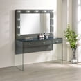 thumbnail image 2 of Afshan 3-drawer Vanity Set with Lighting Grey High Gloss, 2 of 9