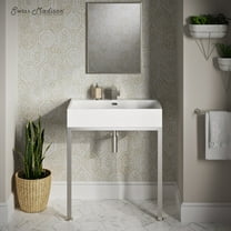 Concorde 30" Rectangle Console Sink with Matte Silver Legs