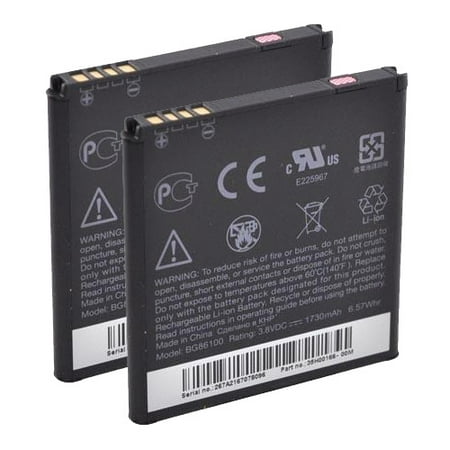 2x Battery For HTC BG86100 Amaze 4G HTC EVO 3D PG86100 EVO V 4G Sensation (Htc One V Best Price)