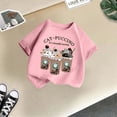 thumbnail image 5 of WEAIXIMIUNG Vêtements pour Enfants Filles 7-8 École Enfants Filles Mignon Mode Imprimé Col Rond Manches Courtes Tee Été Décontracté T-Shirt Ample Hauts Confortables, 5 of 5