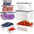 thumbnail image 1 of PRAKI Juego de 5 recipientes grandes para guardar frutas con colador, 1 of 7