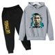 thumbnail image 3 of Conjunto de sudadera con capucha y pantalones de terciopelo para niños con estampado de Ronaldo, conjunto deportivo de 2 piezas para niños y niñas, 3 of 5