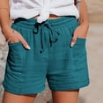 thumbnail image 2 of Shorts for Women Running Swim Athletic High Waist Loose Wide Leg Linen Beach Harem Pants With Pockets, 2 of 7