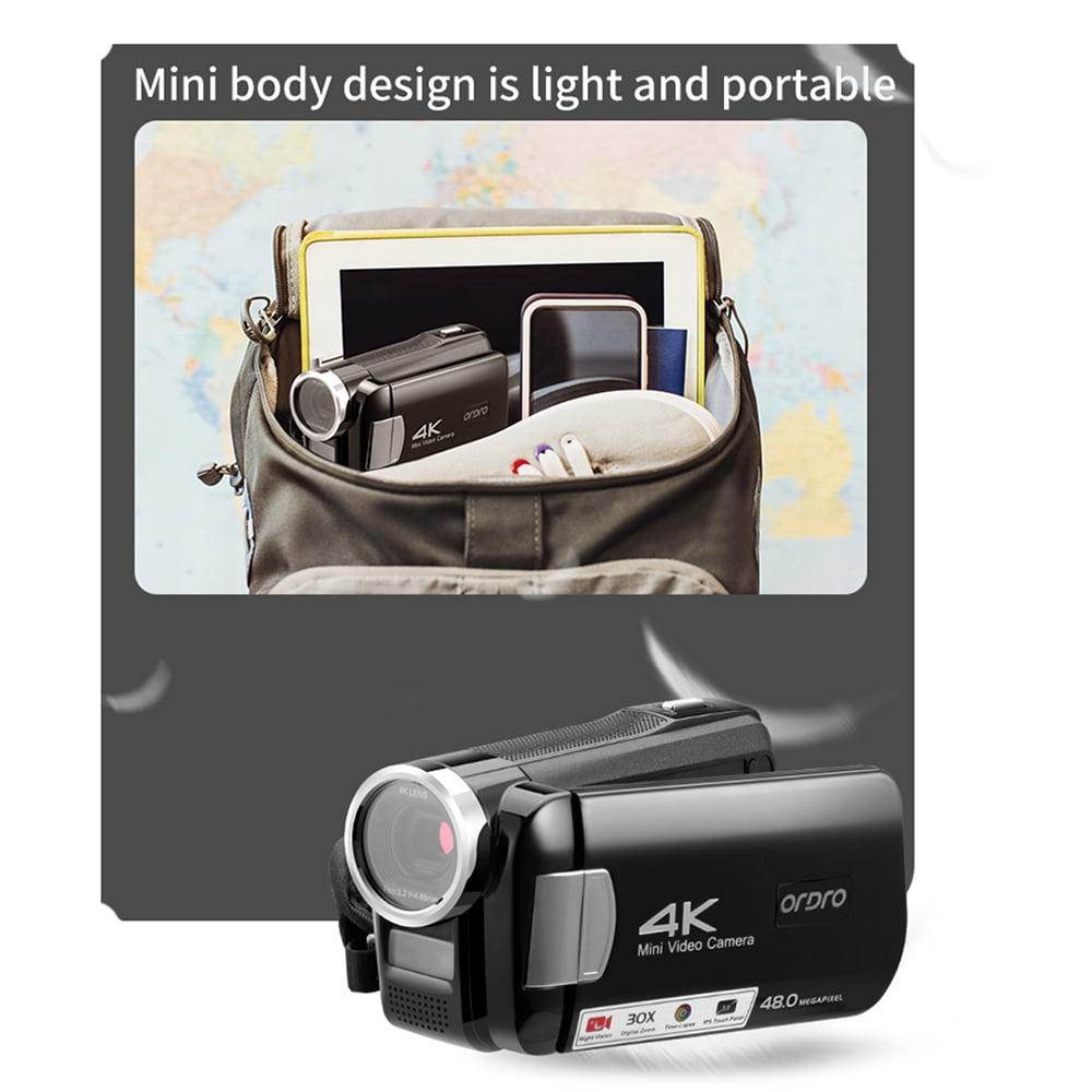 ORDRO AC2 IR Night Vision 4K 30X 48MP Digital Video Camera Camcorder