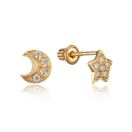 Gold stud earrings for baby girl