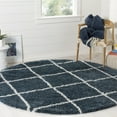 thumbnail image 2 of SAFAVIEH Hudson Amias Plush Geometric Shag Area Rug, Slate Blue/Ivory, 5' x 5' Round, 2 of 8