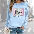 thumbnail image 2 of Fgnfyis Oversize Women Long Sleeve Crewneck Letter Print Lightweight Loose Pullover Womens Sweatshirts Blouse Top for Casual Wear Sky Blue XXL, 2 of 6