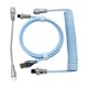 thumbnail image 1 of Pisexur Electronics - Cable USB C en espiral para teclado de juegos para hombre, cable RGB de doble funda para teclado mecánico con metal desmontable de 1,5 m, USB-C a USB-A, organizador de electróni, 1 of 8