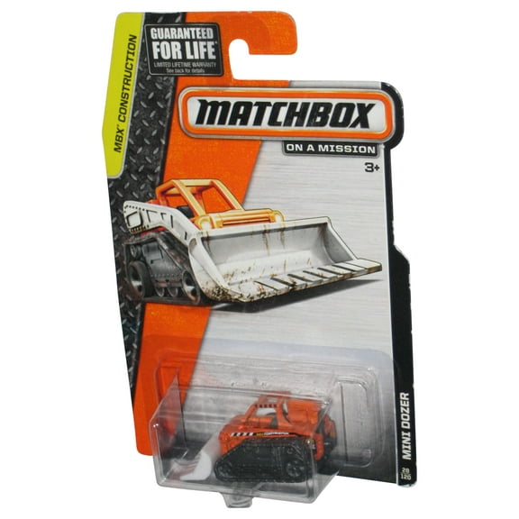 Matchbox MBX Construction (2014) White & Orange Mini Dozer Toy 028/120
