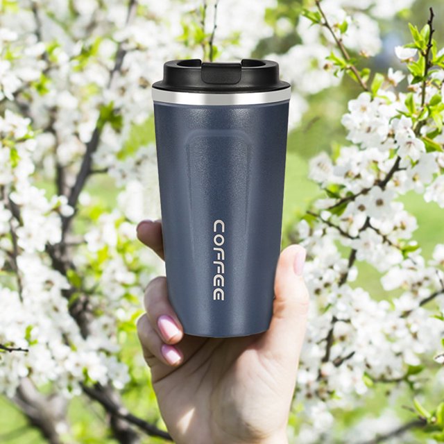 Taza de café de 380 ml/500 ml, taza de viaje ecológica para el hogar (500 ml, azul real)