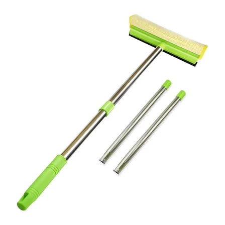 ITTAHO Window Squeegee, 2 in 1 Sponge Car Window Cleaner with 53" Extension Pole
