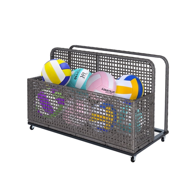 EDTara Rangement Extérieur pour Piscine, Osier en Rotin Pe à une Seule Couche, Résistant à l'Usure et à la Décoloration avec Roues Flexibles