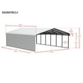 thumbnail image 4 of Arrow 20 x 29 x 7 ft Charcoal Carport With 1 Side Wall Kit, 4 of 15