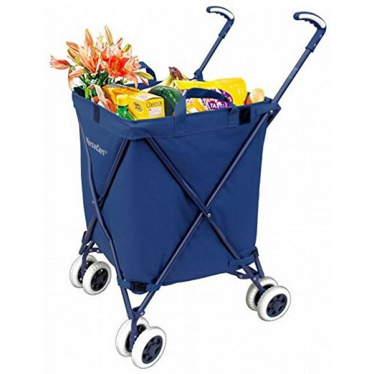 Versacart Transit Compact Foldable Shopping Utility Cart Signature Blue Walmart