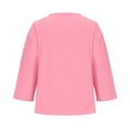 thumbnail image 5 of AherBiu Plus Size Tops for Women Button Notch V Neck 3/4 Sleeve Cotton Linen Lightweight Summer Shirt Blouse, 5 of 6