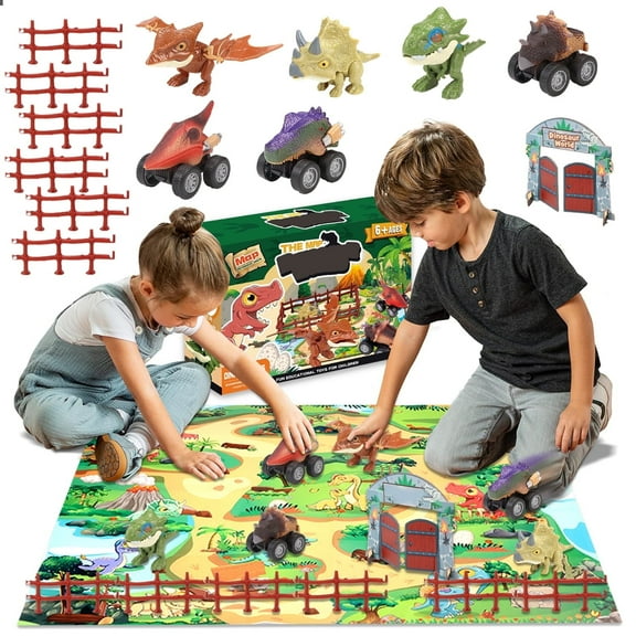 Dinosaur Toys with Play Mat, Realistic Dinosaur Figures Toy for Toddlers Kids Ages 3-5, Birthday Gift for 2 3 4 5 Years Old