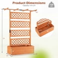 thumbnail image 3 of Gymax 2PCS Wooden Planter Box w/Lattice Trellis Flat Roof Drainage for Climbing Plant Orange, 3 of 10