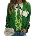 thumbnail image 2 of VBARHMQRT Chandails à Capuchon Surdimensionnés Femmes T-Shirts de la St-Patrick Col Rond Chandail Vert Manches Raglan Chandail à Enfiler Hauts Amples Convenant aux Hauts Habillés, 2 of 5