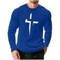 thumbnail image 2 of Amzcrzy - Sudadera Para Hombre, Estilo Informal, Holgada, Elástica, Para Fitness, Con Estampado De Manga Larga Y Cuello Redondo, Color Azul, 5Xl, 2 of 5