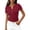 Deep Red, variant on Womens Summer Short Sleeve Henley Shirts Trendy Ribbed Slim Fit Basic T-Shirt Button Casual Summer Lightweight Tops Army Green 3XL