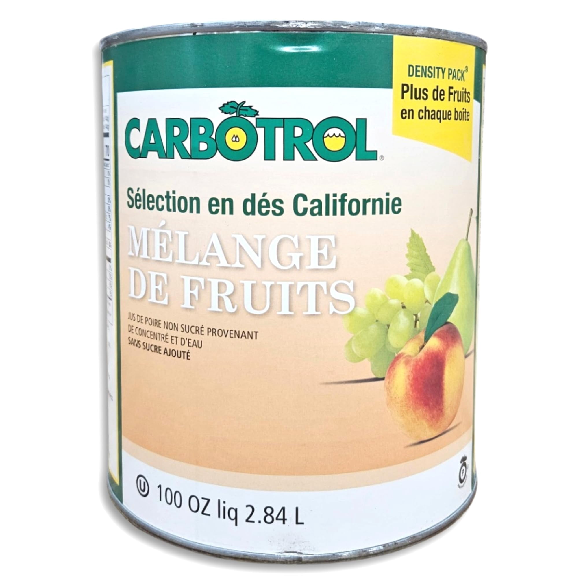 Carbotrol | Choice Diced California Fruit Mix in Pear Juice | 105 Ounce Density Pack Can | Case of 6