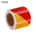 thumbnail image 3 of Uxcell Reflective Tape, 3 Roll 10 ft x 2-inch Adhesive High Visibility Safety Tape Reflector, Yellow Red, 3 of 6