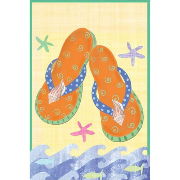 Premier Garden Flag - Orange Flip Flops