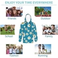 thumbnail image 5 of Kdxio Daisies Flowers Pattern Boys Athletic Unisex Boys Girls Hoodie with Pocket Sweatshirts-Large, 5 of 6