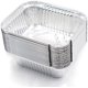 thumbnail image 1 of Bandejas recogegotas, bandeja grill, cazuela - pack 125 bandejas desechables de papel aluminio, aptas para hornear, asar, cocinar, recipiente pequeño 15x12x5cm 410ml (sin tapa), 1 of 7