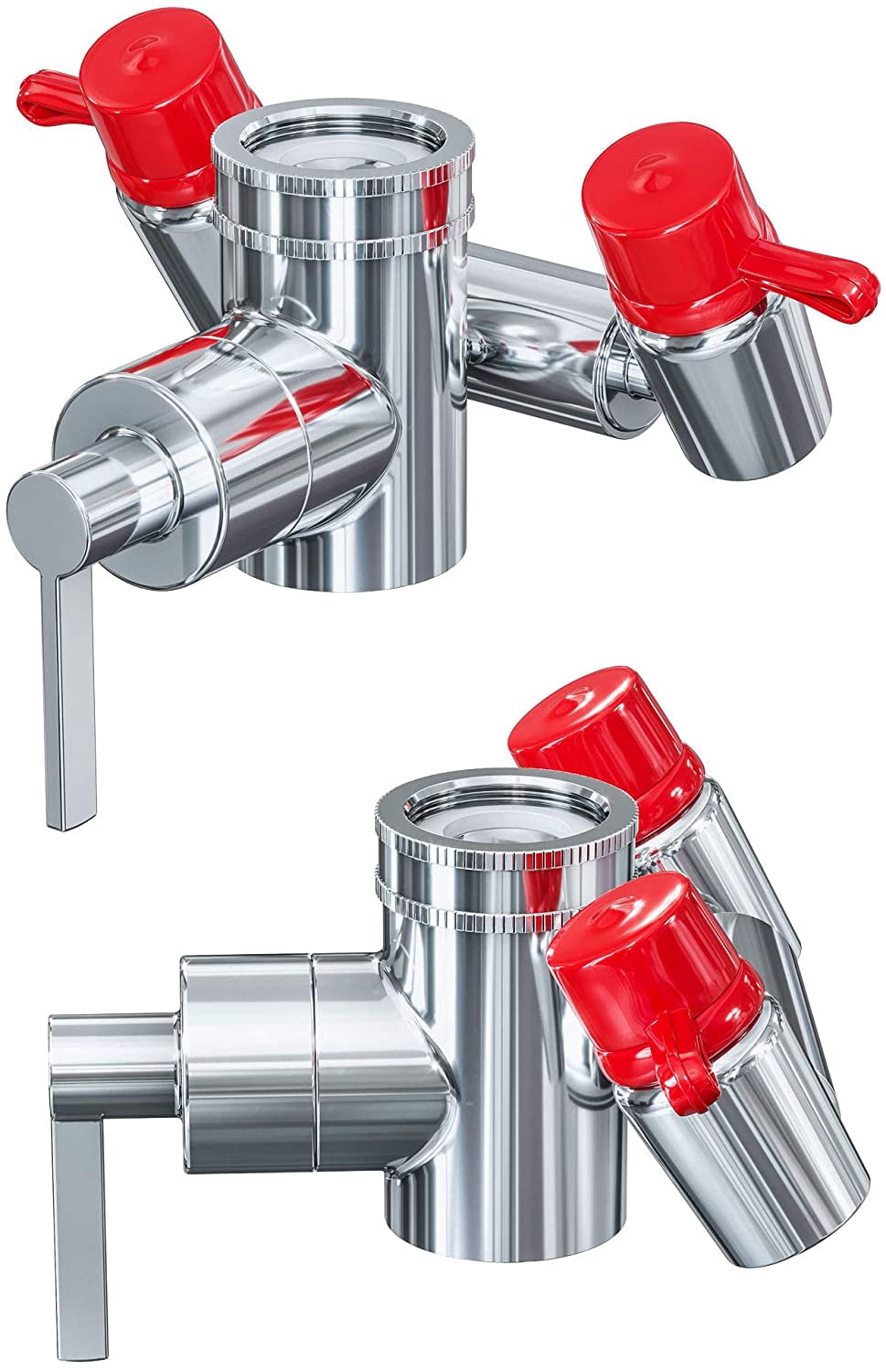 Skywin Eye Wash Kit - Faucet Mounted Emergency Eye Wash Station Sink Attachment - 1x Continuous Flow Eyewash Station,3X Sink Adapters,2X Inspection Tags,1x Emergency Eye Wash Station Sign (2Pack)