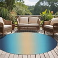 thumbnail image 4 of Round Rug 5Ft Washable Non-Slip, Blue Teal Ombre Circle Area Rugs for Living Room Bedroom, Modern Yellow Gradient Farmhouse Art Indoor Floor Mats Carpet Runner for Home Decor Aesthetic, 4 of 8