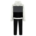 thumbnail image 3 of guisaled Sweatsuit 2 Piece Set for Men Casual Colorblock Jogging Tracksuit Athletic Pullover Hooded Sweatshirt And Sport Pants, 3 of 5