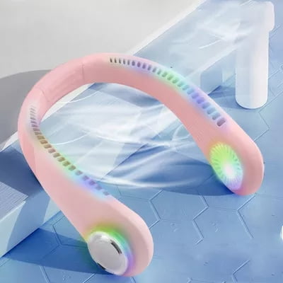 

Bladeless Neck Fan Leafless Personal Mini Fan Wearable Speed Adjustable Headphone Design Neckband Fan 360°Adjustable Folding Tiny Battery Operated USB Rechargeable Colorful lights Hanging